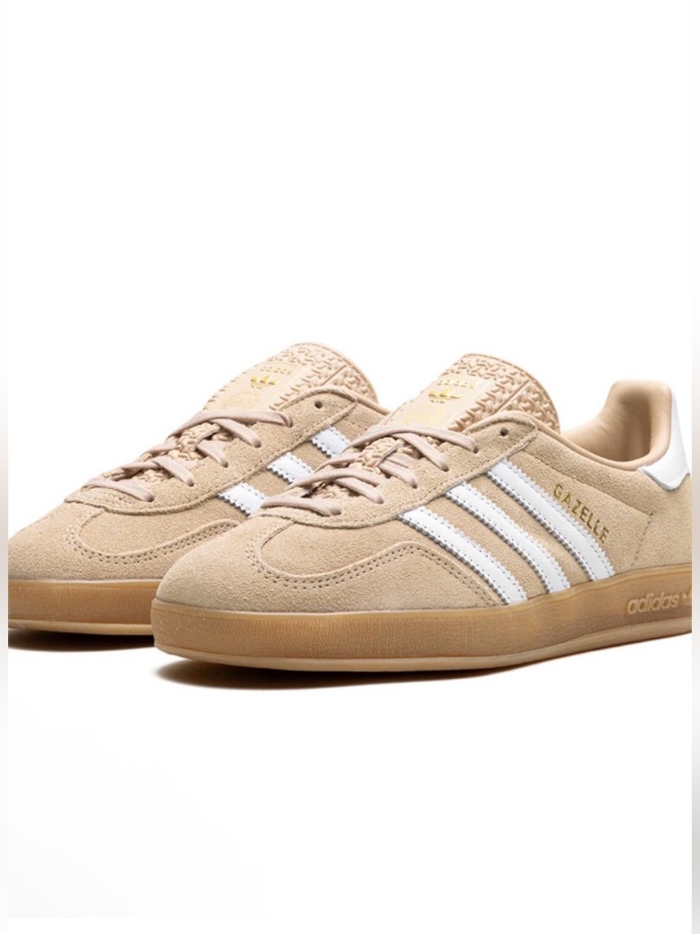adidas Gazelle Indoor Beige White Gum Sneakers Size 9.5